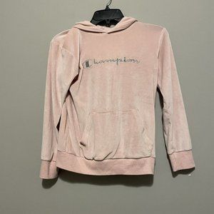 Champion Hoodie Girl's Medium Pink Long Sleeve Velour